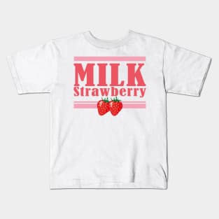 HARAJUKU KAWAII STRAWBERRY MILK DESIGN FUN KOREAN ANIME Kids T-Shirt